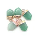 Pendenti in Avventurina Verde a Forma di Scudo DIY Accessori per Gioielli Collana 5pz - Aventurina verde