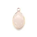 Ciondolo marquise in quarzo rosa naturale castone dorato accessorio per gioielli fai da te - Ciondolo Solo (Senza Catena) / Quarzo rosa