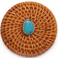 Pendentif turquoise en forme de noix en pierre naturelle accessoire de bijoux DIY. - Calcédoine Bleue