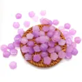 Natural stone purple quartz flower shaped beads loose crystal DIY jewelry making accessories. - 12mm, 2g / Purple Jade