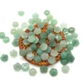 Green aventurine flower loose beads, no hole natural stone DIY jewelry accessories. - 12mm, 2g / Green Aventurine