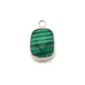 Rechthoekige Malachiet Hanger Gegalvaniseerde Rand DIY Ketting Sieraden Accessoire Groen - 13x21mm / Malachiet