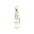 Colgante de cristal de cuarzo transparente envuelto en alambre para collar DIY joya - Cristal de roca / 10x40mm