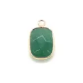 Natuursteen rechthoekige hanger met gegalvaniseerde rand, ideaal voor DIY ketting sieraden maken. - 13x21mm / Groene Aventurijn
