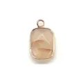 Natuursteen rechthoekige hanger vergulde rand DIY halsketting sieraden maken accessoire - 13x21mm / Agaat
