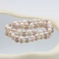 Natürliche Süßwasserperlen Halskette mehrfarbig fast runde Perlen Schlüsselbein Kette Schmuck. - 025 Mehrfarbig Gewindereisperle (Karabinerverschluss) / 8-9mm/45cm