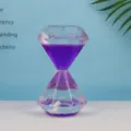 Diamant Vloeibare Zandloper met Leuke Zeehond Bureaublad Ornament Creatief Cadeau - Paars