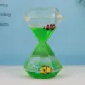 Creatieve diamant vloeibare olie zandloper bureaudecoratie ontspannende timer voor kantoor - Groen