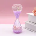 Leuke vloeibare diamant zandloper oliedruppel timer ornament met schattige beren voor kamerdecoratie. - SY18 melkpaars