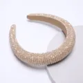 Crystal rhinestone padded headband baroque wide sparkly hair hoop for women accessories - Champagne