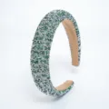 Serre-tête éponge strass vert cristal étincelant bandeau rembourré pour femmes mode chic - Vert