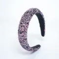 Charming pink star glitter headband detail, sparkling sequin hair accessory for sweet styling. - Rose Red