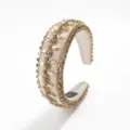 Baroque style rhinestone padded headband, wide high crown hair hoop for women and girls. - Champagne