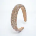 Elégant serre-tête rembourré en strass étincelant pour femmes, accessoire mode chic - Champagne