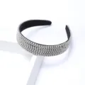 Large serre-tête en strass brillant accessoire de cheveux tendance pour femme élégant - Argent