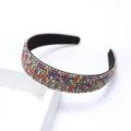 Serre-tete large en strass style baroque pour femme accessoire de cheveux cristal brillant - Coloré