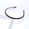 Elegant black beaded headband for women, stylish vintage hair hoop for daily wear and parties. - Black