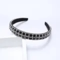 Black rhinestone headband crystal gemstone baroque hair hoop sparkling elegant hair accessories - Black