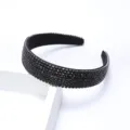 Serre-tête large en strass noir style baroque cerceau de cheveux en cristal scintillant chic. - Noir