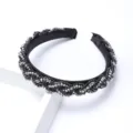 Serre-tête tressé en cristal noir, variante de cerceau de cheveux vintage en strass. - Gris Minéral