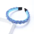 Serre-tête tressé en strass et cristal bleu accessoire de cheveux baroque scintillant - Bleu ciel