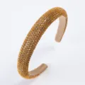 Serre-tête large en strass étincelant pour femmes, accessoire de mode cheveux cristal. - Or