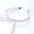 Bandeau de perles colorees pour femmes cerceau de cheveux en cristal tresse accessoire - Couleur macaron