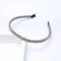 Crystal rhinestone headband for women, sparkly beaded hair hoop, minimalist non-slip hair accessory. - Silver Gray