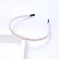 Crystal beaded headband for women elegant rhinestone hair hoop non slip hair accessory - White