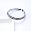 Serre-tête fin en strass cristaux scintillants, accessoire de cheveux argenté et élégant. - Argent