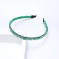 Green crystal beaded headband for women minimalist elegant anti-slip daily hair hoop - Green