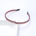 Sparkling crystal rhinestone headband for women, elegant pink beaded hair hoop daily wear. - Grape Purple