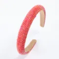 Serre-tête scintillant en strass rouge pour femme, large bandeau à paillettes élégant. - Rouge