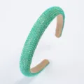 Serre-tête strass vert brillant large cerceau cristal élégants accessoires cheveux pour femmes - Vert