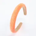 Serre-tête large en strass orange, accessoire de cheveux étincelant, bandeau tendance. - Orange