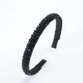 Black beaded headband handmade slim hair hoop simple fashion hair accessories for women - Black