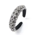 Glitzerndes Strass gepolstertes Haarband für Damen, Luxus Kristall Haarreif Party Accessoire. - Silber