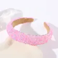 Rosa glitzerndes Strass Haarband, funkelnder Glitzer Haarreif für Damen und Mädchen. - Rosa