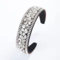 Eleganter barocker Kristall Strass breiter Haarreif luxuriöses Party Haarschmuck Accessoire. - Weiß