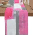 Moderne abstrakte rosa und graue Tischlaeufer fuer Esszimmer Heimtextilien Tischdekoration neu - 14