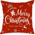 Funda de cojín roja de Navidad cojín de sofá festivo con estampado de copo de nieve. - 40*40cm / 1-3