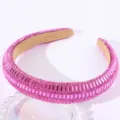 Pink rhinestone headband sparkling crystal high cranial top hair accessory for women stylish party - Champagne