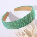 Scintillant serre-tête en strass vert pour femmes mode accessoire cheveux luxe chic - Vert