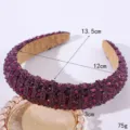 Serre-tete rembourre en strass violet scintillant cerceau a cheveux cristal pour femmes mode - Style Strass à Bord Large / Violet