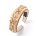Champagne velvet rhinestone padded headband baroque vintage crystal hair hoop accessories - Champagne