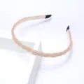 Serre-tête tressé de perles or rose élégant cerceau de cheveux en cristal pour femmes mode - Champagne