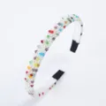 Handmade beaded pearl headband colorful crystal cute hair hoop elegant women fashion accessory - Multicolor and White