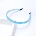 Serre-tête tressé en perles de rocaille bleu clair, accessoire de cheveux en cristal élégant. - Bleu ciel