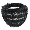 Fascia per capelli in pizzo nero accessorio largo da donna copertura capelli bianchi elegante - Nero