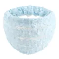 Fascia per capelli floreale in pizzo azzurro donna cerchietto largo accessorio chic bello - Blu Lago